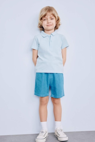 DeFacto Erkek Bebek Pike Kısa Kollu Polo Basic Düz Tişört B7007A525SMBE343 Mavi