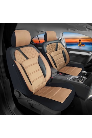 Pandami Oto Koltuk Kılıfı, Tam Set, Tay Tüyü / Taba