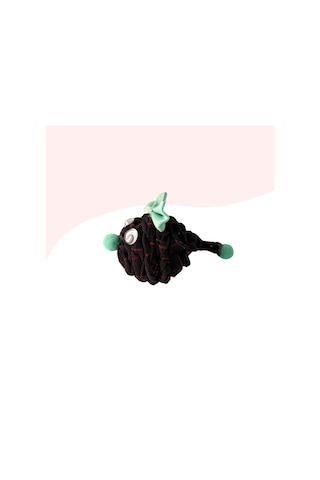 Miçiko Çıngıraklı Örme Kedi Oyuncağı 9cm Siyah Desenli