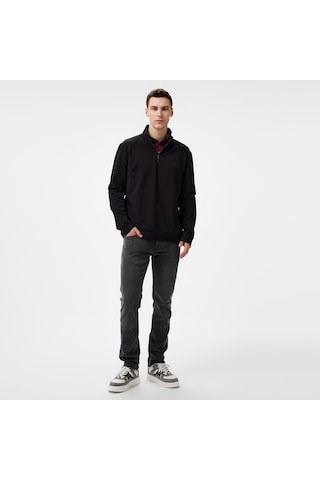 Nautica Erkek Siyah Regular Fit Sweatshirt Düz K47024t Siyah