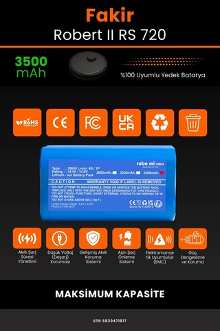 Fakir Robert Rs 720 3500mAh Robot Süpürge Bataryası
