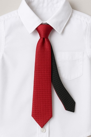 Kırmızı Çift Taraflı İnce Çocuk Kravatı Kırmızı