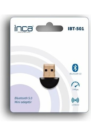 Inca IBT-501 Bluetooth 5.0 Mini Adaptör