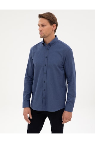 Pierre Cardin Erkek İndigo Gömlek Desenli 50311380-vr028 İndigo