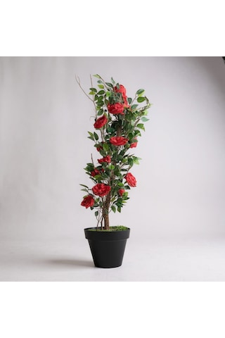 Yapay Agaç 140 Cm Kırmızı Gül Agacı Yeşil