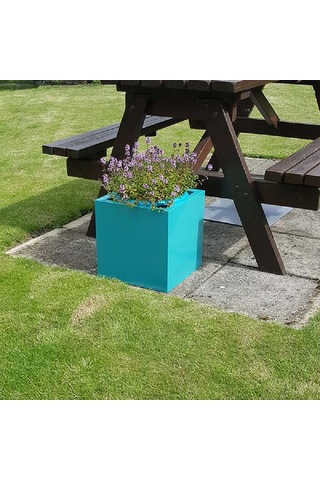 Mofiba Fiberglass Saksı Kare 35cm 35cm 35h Cm Turkuaz