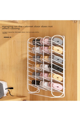 Siyah Duvara Monte Ve Deliksiz 9 Izgaralı Saklama Askılı Çanta Siyah