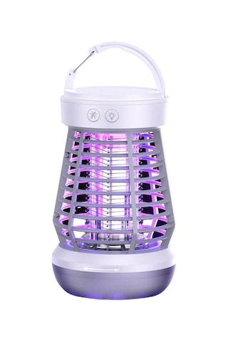 Wezone J10 Beyaz Elektrikli Entegre Islak Mumu Iç/dis Kullanım Kovanı, Kamp Işığı Ve Sos Acil Işığı İle Moskito Ve Sinek Öldürücü Beyaz