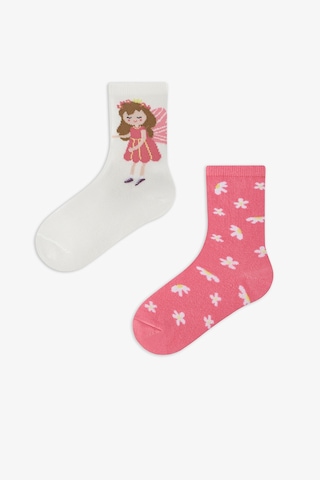 Penti Pembe Kız Çocuk Sleepy Fairy 2'li Soket Çorap