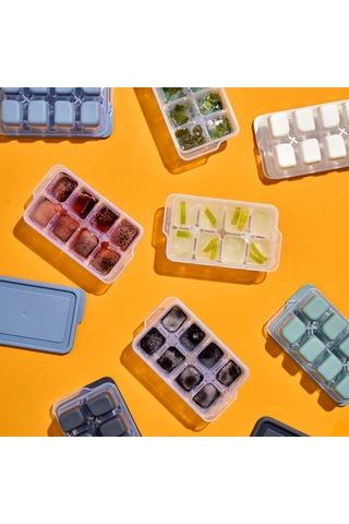 3 Lü Set Mini Kapaklı Silikon Buzluk Yeşil Renk
