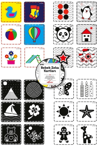 Bebek Zeka Kartları & Aylık Çekim Kartları Ve Sticker Seti
