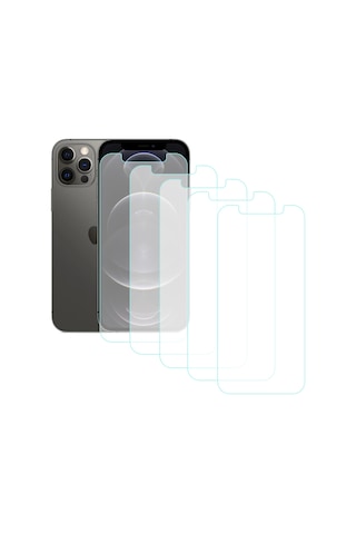 Notech iPhone 12 / 12 Pro Temperli Cam Ekran Koruyucu 5li Eko Pak