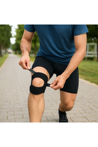 Patella Destekli Medikal Diz Korsesi Çapraz Bağ Menisküs İçin Sporcu Dizlik Siyah