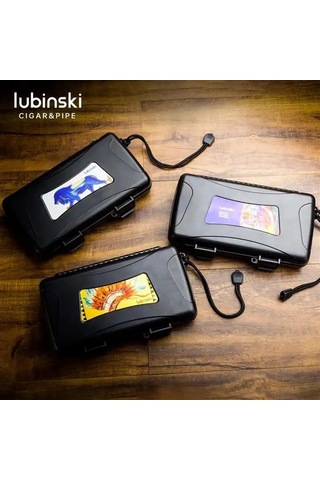 Lubinski Seyahat Puro Kutusu Humidor Kırılmaz Plastik Siyah Kızılderili 5's