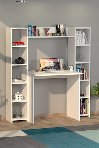 Moonlife Moonlife Trend Kitaplıklı Çalışma Masası Beyaz