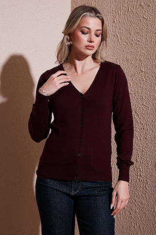 Fashion Friends Bayan Hırka 25k0781k1 Bordo Bordo