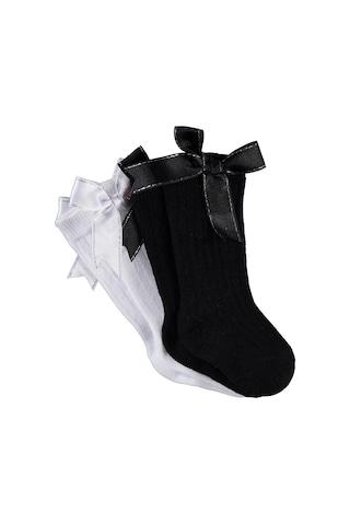 Civil Baby Çift Fiyonk Aksesuar 2'li 6- Bebek Kız Çorap Set - Standart