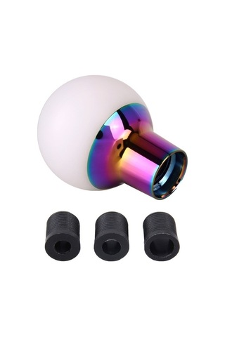 Wondernest Evrensel Araba Küçük Yuvarlak Reçine + Karbon Fiber Vites Topu Beyaz Beyaz