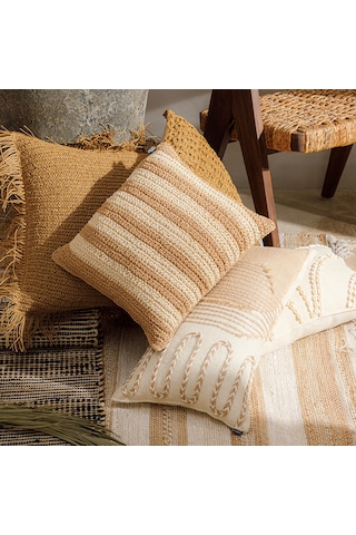 Mudo Home Valetta Tassel Kırlent Naturel 50x50 Bej