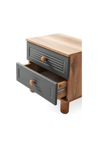 Finike Mdf Komodin Antrasit - Ceviz