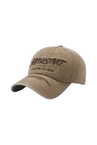 Tezzgelsin Unisex Eskitme Bravestart Nakışlı Ayarlanabilir Beyzbol Kep Şapka 2'li Set Yeşil - Camel