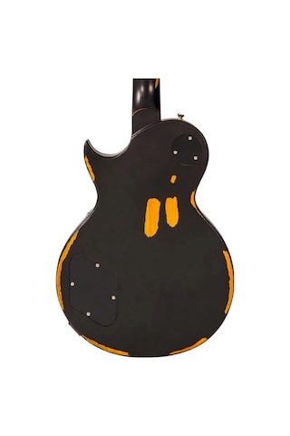 Vintage V100 Icon Elektro Gitar - Distressed Black Over Sunburst