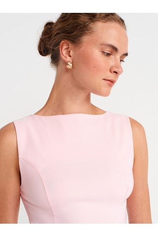 Dilvin 50281 Peplum Top-toz Pembe Toz Pembe