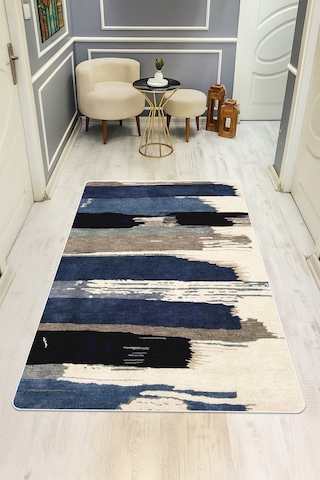Modern Desenli Dijital Baskı Kaymaz Taban Halı H0942 Renkli