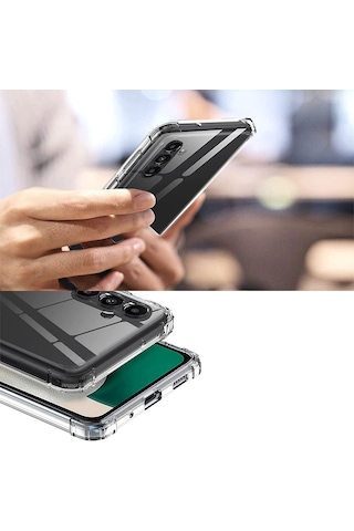 Zore Samsung Galaxy S23 Fe Uyumlu Omsy 2mm Anti Shock Silikon-renksiz