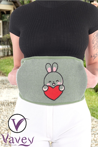 VAVEY Termojel Hediyeli Yeni Nesil Sıcak Soğuk Regl Kemeri Tavşan Yeşil