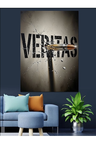 Ahşap Tablo Veritas Mermi Sanat Eseri