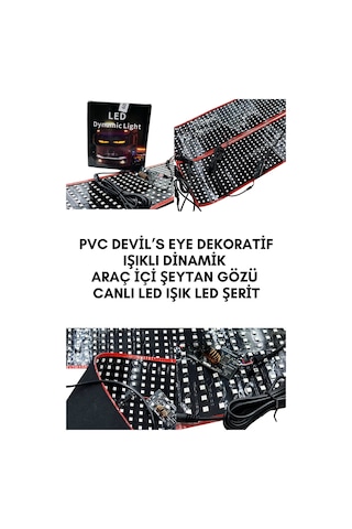 Wearfitpro Pvc Devil S Eye Yapışkanlı Dinamik Işıklı Araç İçi Şeytan Gözü Canlı Led Işık Led Şerit 200 Cm