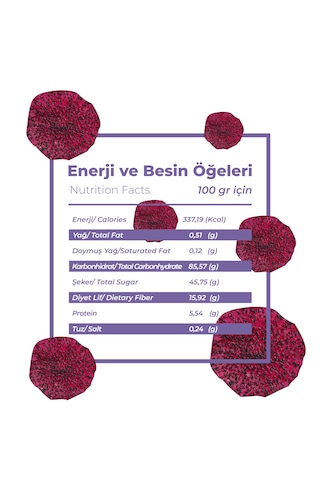 Anamour Natural Ejder Meyvesi Kurusu Cips Ejder Meyvesi Şekersiz 25 G