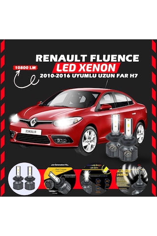 Renault Fluence 2010-2016 Uzun Far Uyumlu Şimşek Etkilii Led Xenon Premium Series H7