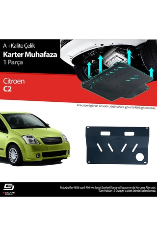 S-dizayn Citroen C2 Çelik Karter Muhafaza 2003-2009 A+ Kalite
