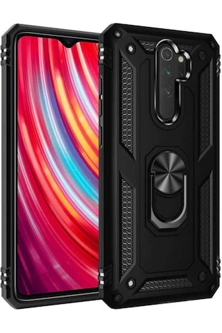 Xiaomi Redmi Note 8 Pro Kılıf Zore Vega Kapak-Siyah