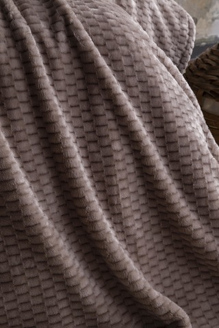 Çift Kişilik Trusty Vizon Jakar Desen Battaniye 200x220 Cm Vizon