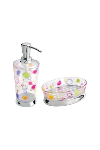 Sıa 2 Li Banyo Seti.Renkli Halkalı Model.Akrilik Diğer