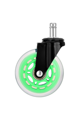 S-wheels Motion Silikon Oyuncu Koltuğu Tekeri 75mm - Yeşil Ofis Koltuk Tekeri Ultra Sessiz Sandalye Tekeri Yeşil