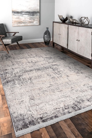 Notteo Modern Halı Yumuşak Dokulu, Dokuma Tabanlı, 7 Mm İnce Form, Dayanıklı Gri 2