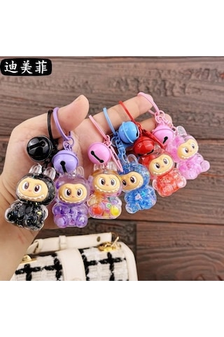 Novahub Labubu Koyun Oturan Anahtarlık Sırt Çantası Kız Kolye, F Model, Acrylic Malzeme, 18+ Yaş