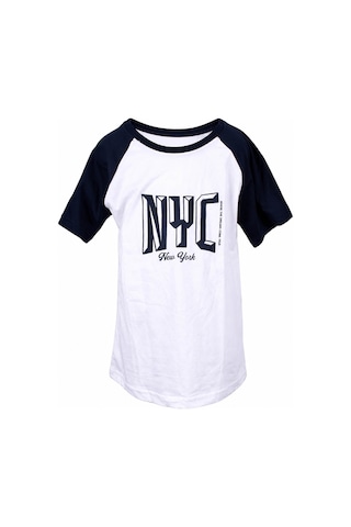 Trender Nyc Parçalı Erkek Çocuk T-shirt 26ydt1000056 Beyaz - Lacivert