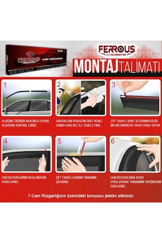 Renault Megane 4 Sedan İle Uyumlu Ferrous Cam Rüzgarlığı 4lü 2016 Ve Üstü