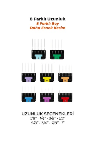 Çelik Kedi Köpek Tıraş Makinesi Tarak Seti 8 Parça A5 Bıçak Kullanan Makinelerle Uyumlu