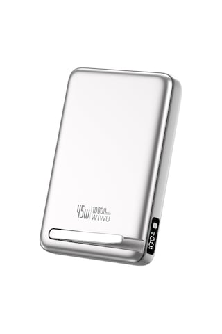 Wiwu Wi-p090 Mag Pro Serisi Qi2 Teknolojili Standlı 45w M-safe Wireless Powerbank 10.000mah Gümüş