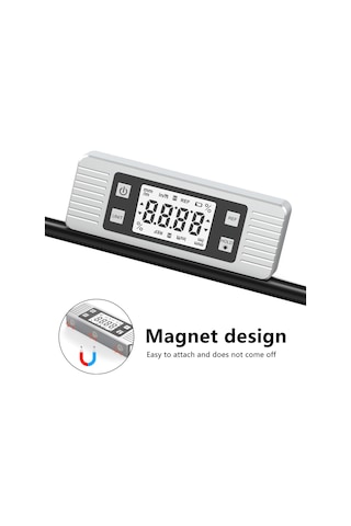 Moveevo Dijital Seviye Jd11 - Abs Malzeme, 4x90 Ölçüm Aralığı, 0.05 Çözünürlük, Manyetik Fonksiyon, Sayısal Ekran - Gümüş