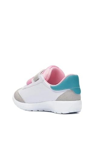 Zacoz Bebek Hafif Rahat Yumuşak Esnek Ortopedik Çift Cırtlı İlk Adım Sneaker Spor Ayakkabı Beyaz - Pembe