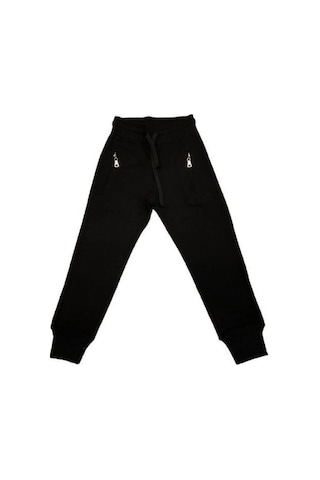 Çocuk Beli Paçası Lastikli Eşofman Alt-14846 Siyah