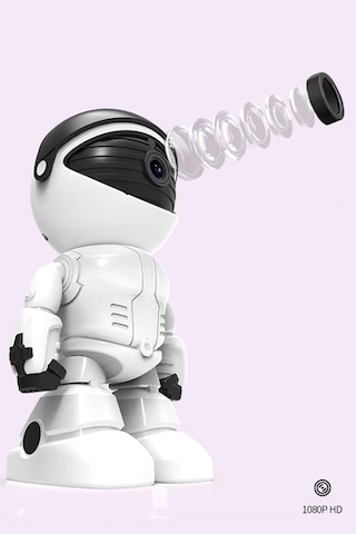 Hd Kablosuz Ip Kamera Wi-fi Robot Şeklinde Kamera 1080 P Wifi Gece Görüş Kamerası Beyaz
