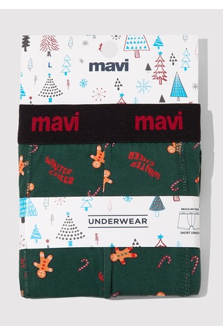 Mavi - Baskılı Boxer 0912133-71871 Yeşil